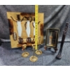 Image 2 : African Figurine, Big Ben & London Framed Art African woman Metal Wall Plaque Brass Candlesticks.