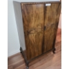 Image 1 : Burl Walnut Veneer Armoire w Interior Shelves & Beautiful Wood Detail 30 w 20 d 51 h