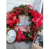 Image 5 : Huge Christmas wreath, adorable dog clock, vintage tins, bottles and jars. 