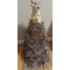 Image 1 : Small Holiday Tree w/ Lights and Angel Topper on Plywood Base 18.5 W, 24 D, 37 T