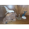 Image 1 : Whales on Burl Base 8 W, 8.5 T- John Perry Tag , Glass Whale on Rock 5 T, Glass Shark 7.5  W, 3.5 T 