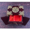 Image 2 : Chinese Wood Jewelry Chest with Jade Inlay and Brass Mounts