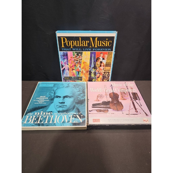 3 Classical and Popular Music Box Set Vinyl Records