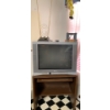Image 1 : 21' Toshiba Rear Projection Television with Vintage Stand & Bunny Ears