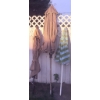 Image 2 : Outdoor Patio Set with Umbrella, Glass Table, and Folding Chairs
