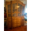 French Provincial China Hutch 63x17x74 Oak 