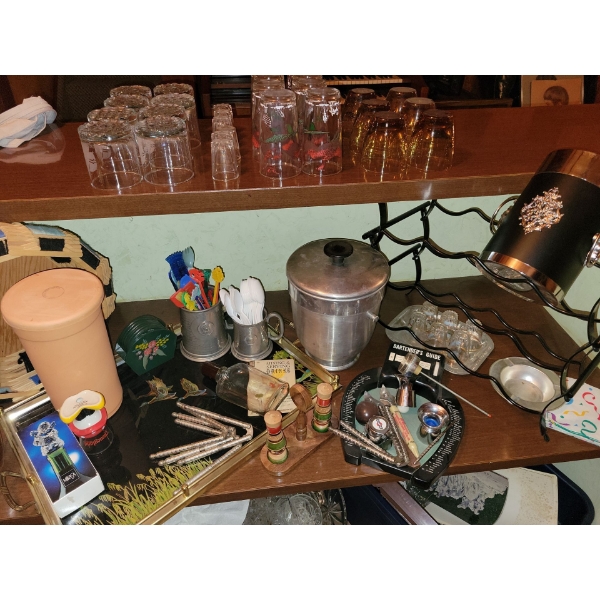 Bar Back Essentials - Wine Rack Rox Glasses Ice Bucket Asain Tray Bar Tools & More