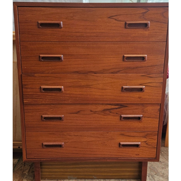 Teakwood Four-Drawer Chest, 37x30x5 Inches