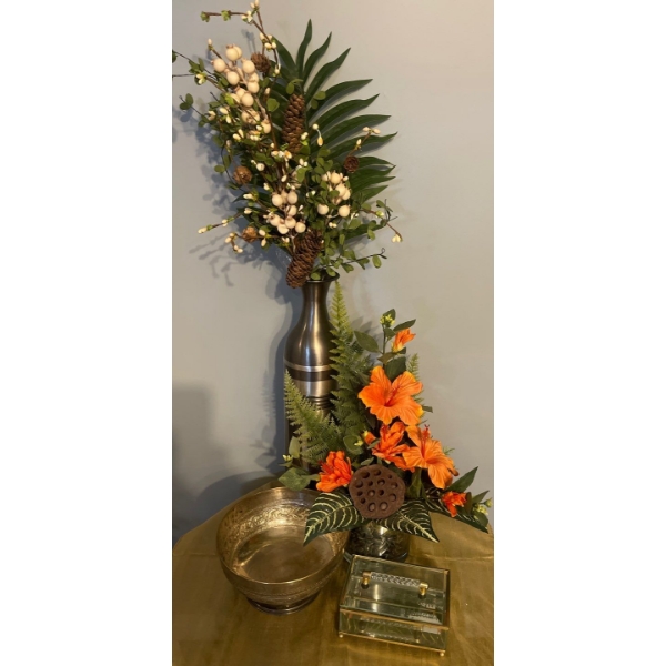 Decorative Home Accents - Singing Bowl Metallic Vase19T Crystal Keepsake Box & more