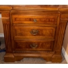 Image 3 : 2 Bedside Tables 25x18x26 Oak w/ Cognac Finish & Bail Pull Hardware