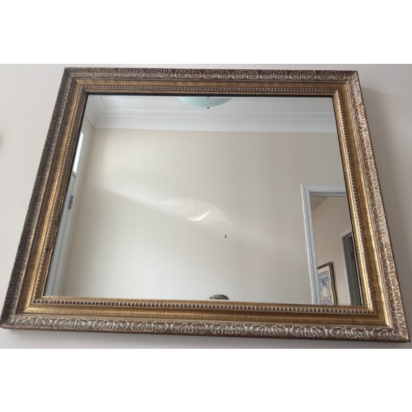 Vintage Art Nouveau Ornate Gold Gilt Wall Mirror 40x35