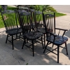 Image 1 : 6 Black Wood Windsor-Style Dining Chairs