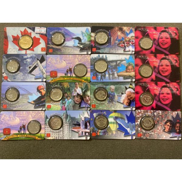 Canadian Millennium Coins (1999â€“2000) on Commemorative Cards