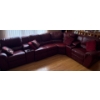 Image 3 : Large Wine L Shaped Couch, 5 Seater, Long Part is 138 In Long, 36 In Tall 