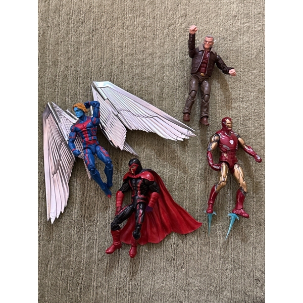 Marvel X-Men Archangel (Damage on Wing), Marvel Magneto, Marvel Iron Man Mark LXXXV,  Old Man Logan