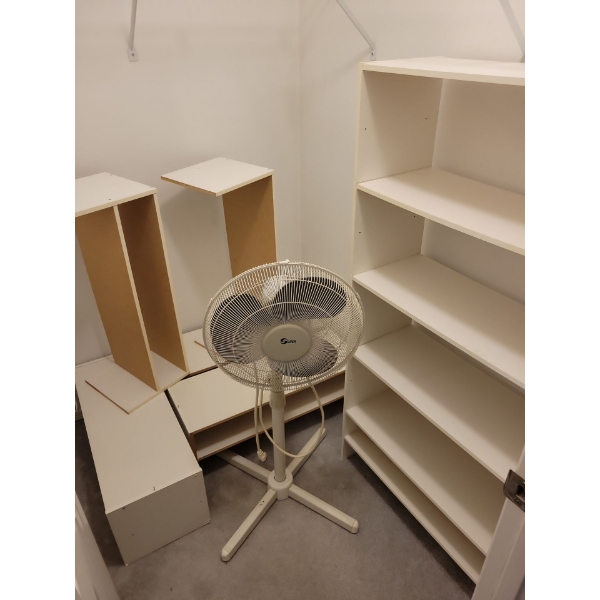 Vintage Fan w/ Shelving Components & Shoe Racks