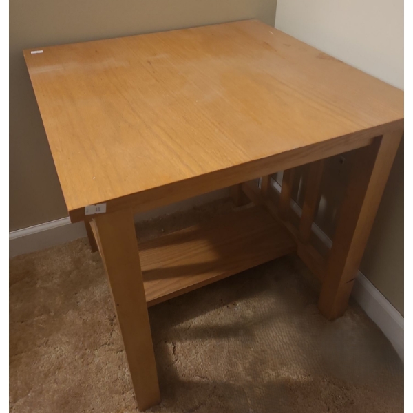 Wooden Side Table w/ Lower Shelf 21 W, 21 D, 21 T 