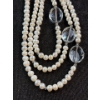 Image 2 : Triple Strand Fresh Water Pearl & Crystal Necklace