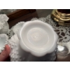 Image 3 : Vintage Fenton Hobnail Milk Glass Footed Candle Holder Bowl. And 2 small ashtrays and candy dish