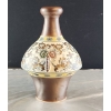 Image 6 : Bulbous Bodied Decorative Ceramic Vase in Rich Color Palette (14"H x 8.5"W)