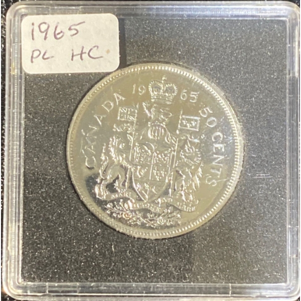 1965 Canadian 50 Cent Coin 80% Silver 11.66 Grams