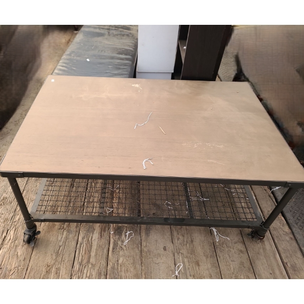 Coffee Table 44 W, 25.5 D, 19 T, Cubbies (Dimensions in Details), Ottoman 51 W, 19.5 D, 17 T