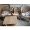 Image 1 : Outdoor Wicker Table 25 W, 18 D, 18 T and Chairs- Tallest: 26 W, 20 D, 40 T