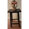 Stained Glass Art Lamp 10T (Needs Rewiring) w/ Backless Bar Stool