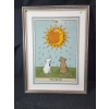 Image 1 : Framed Textile Artwork Depicting The Moon Tarot Design, 24 x 32 Inches