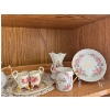 Image 3 : Vintage-mini style porcelain tea or coffee set featuring a rose pattern, gold rim detailing & MORE