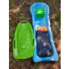 Image 1 : 2 Pelican Winter Sleds w/ 2 Inflatable Air Beds & Collectable Tin w/ Lid
