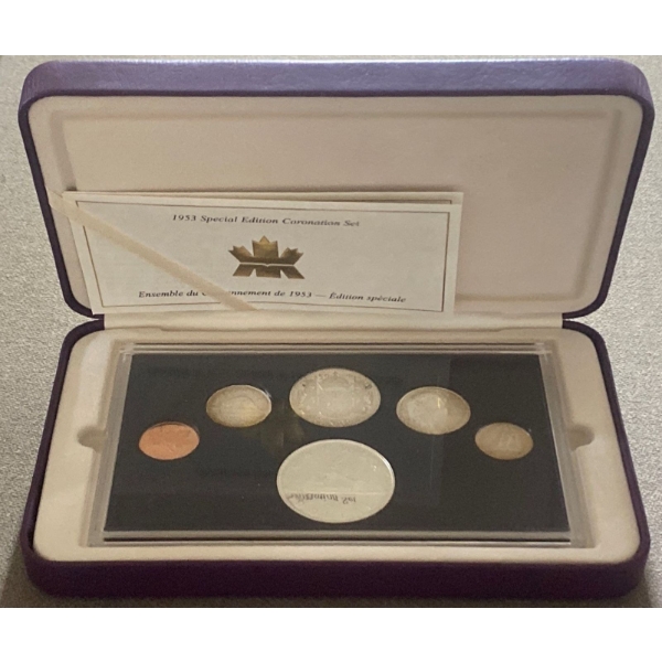 1953 Special Edition Coronation Set & Fine Silver Dollar 92.5% Silver 45.45 Grams