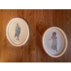 Image 3 : Two Decorative Wall Hangings   Boy Blue & Lady Red  11"tall X2