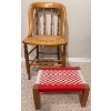 Image 2 : Antique Elm Riempie Chair 30T w/ Woven Foot Rest 
