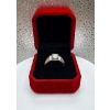 Image 3 : 1ct Round Moissanite with 12 Round Cubic Zirconia in 925 Silver Ring - Adjustable Size