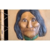 Image 4 : Indigenous Face Painted on Relief Leather  23 X 30, Attached to Frame 