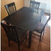 Image 1 : Dark Brown Kitchen Table & 4 Chairs.  Table 46 w, 36 l, 30 h. Chairs 19 w, 40 h, 18 d