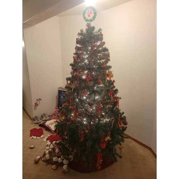 7" Pre Lit Artificial Holiday Tree w/ All The Fixin's & More Assorted Holiday Cheer