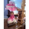 Image 4 : lamps one with pinwheel crystal globe power cord needs fixed pink doll lamp and Dutch windmill lamp 