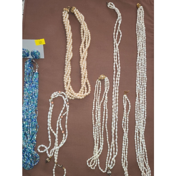 Fresh Water Pearl Necklaces, Beaded Necklace w/ Matching Earrings 