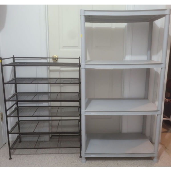 Assortment Of Basement Shelving  Two Different Styles 