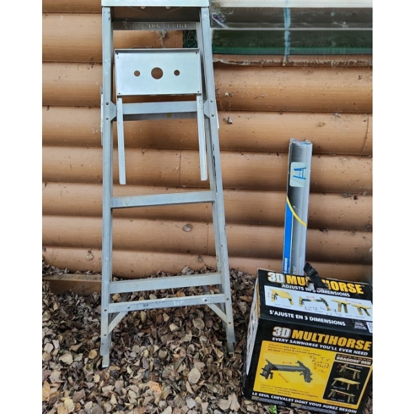 Aluminum Ladder, 3D Multihorse, Power Fist Universal Tool Stand 