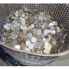 Image 1 : Bin w/ Outdated Foreign Coins- 107.0 Pounds Weighed w/ Basket, Provided w/ Bin