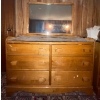 Image 1 : Six Drawer Solid Wood Dresser w/ Mirror  50" x 20" x65"tall w/mirror