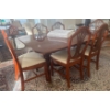 Image 1 : 10 Piece 1940s Flamed Duncan Phyfe Mahogany High Gloss Dining Room Set
