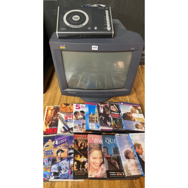 Optiquest Rear Projection Television w/ DVD Player & Assorted DVDs