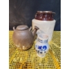 Image 1 : Brown Jug, Cast Teapot, and Painted Vase