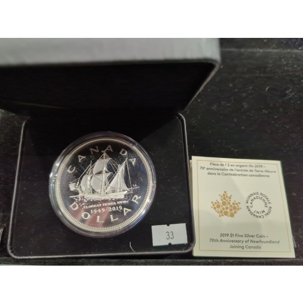2019 70th Anniversary Nova Scotia Joining Canada Proof Silver 99.99% 157.6g