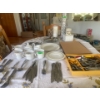 Image 1 : China Tea Set, Cork Place Mats, Cutlery, Vase< Tray and more.