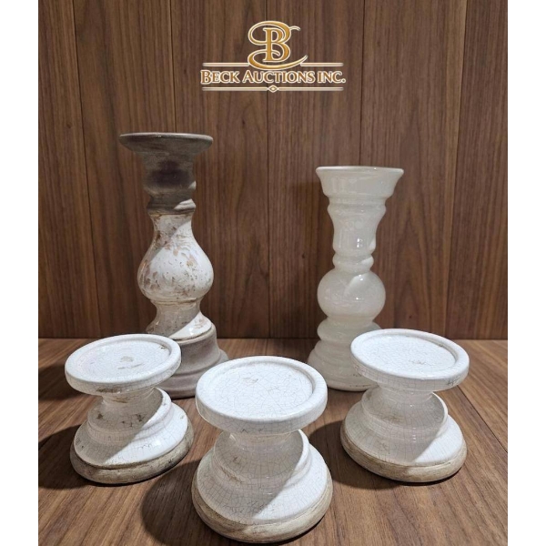 Hometrends Crackle Candle Holders Set